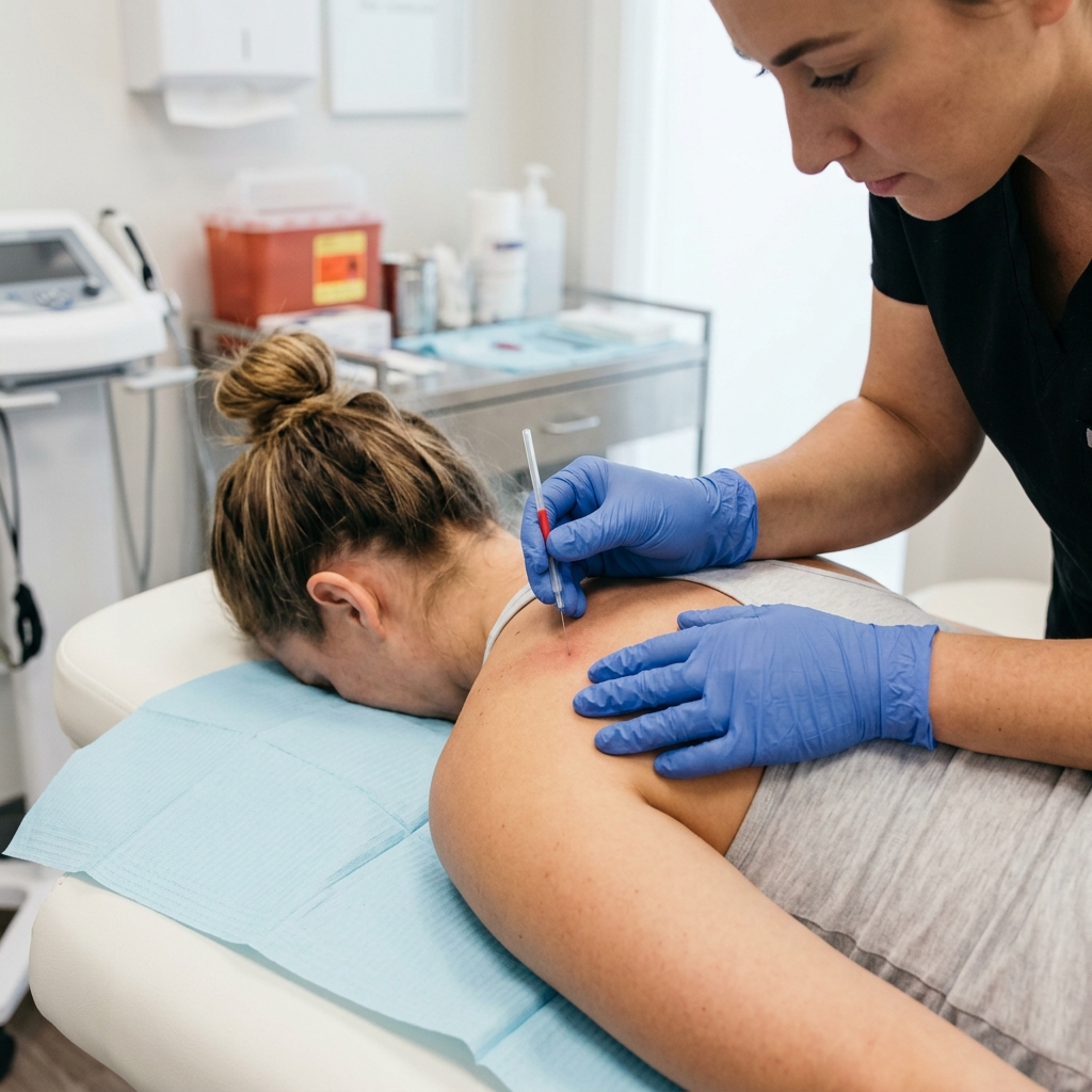 Clinical dry needling session