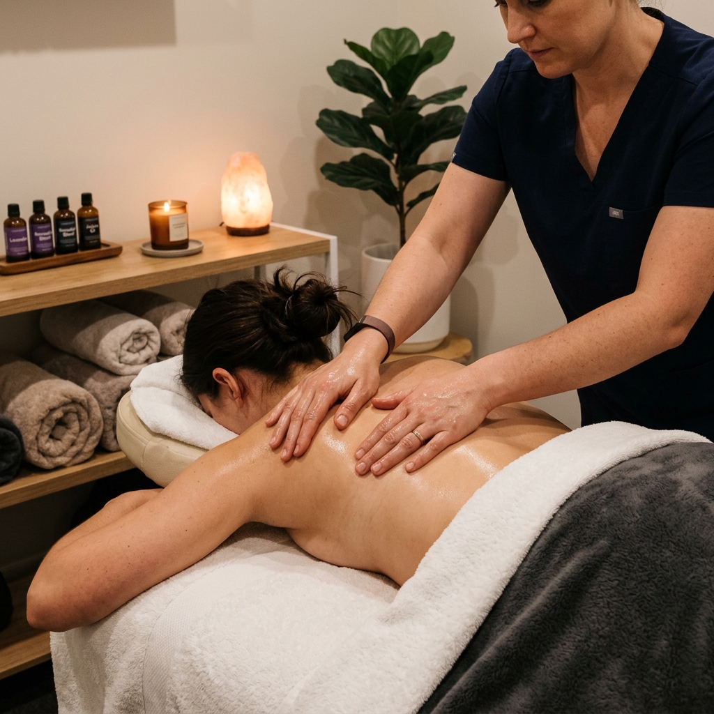 Therapist doing remedial massage
